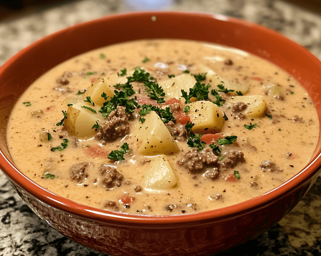 Crockpot Creamy Potato & Hamburger Soup: A Hearty Comfort Food Recipe