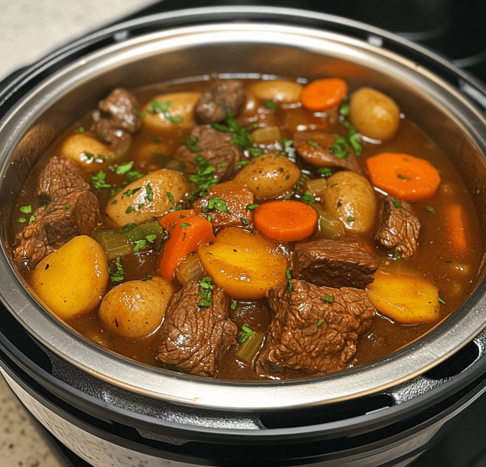 Fast and Tender Beef Stew Made in a Pressure Cooker