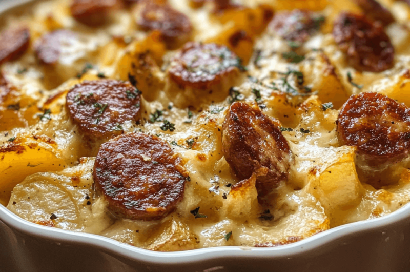 Easy and Tasty Cheese Potato & Smoked Sausage Casserole You’ll Love