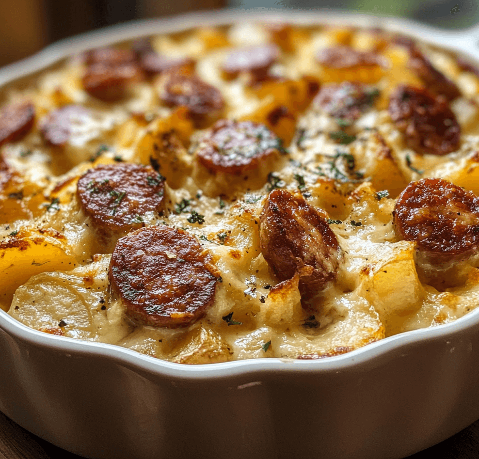 Easy and Tasty Cheese Potato & Smoked Sausage Casserole You’ll Love