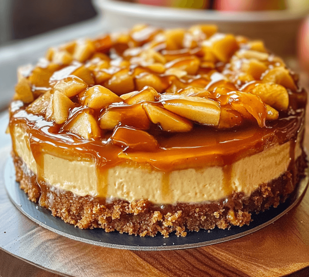 Indulge in the Ultimate Gourmet Caramel Apple Cheesecake Extravaganza