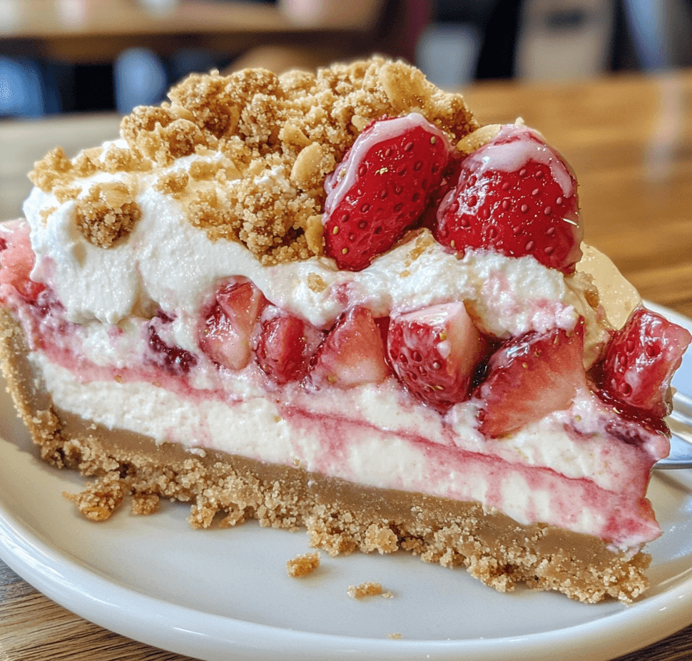 Indulge in a Slice of Berrylicious Strawberry Crunch Cheesecake