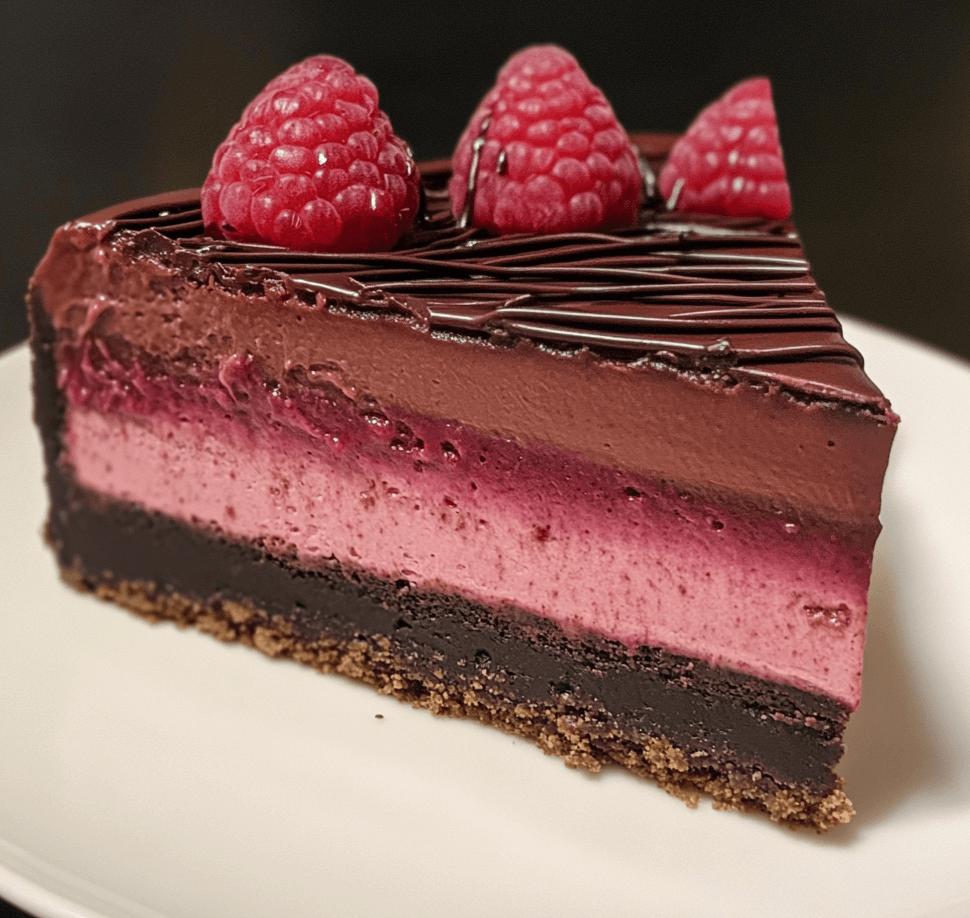 Rich and Creamy Decadent Raspberry Chocolate Cheesecake