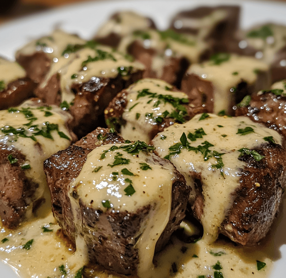 Garlic Butter Steak Bites with Parmesan Cream Sauce: A Flavorful, Easy Recipe