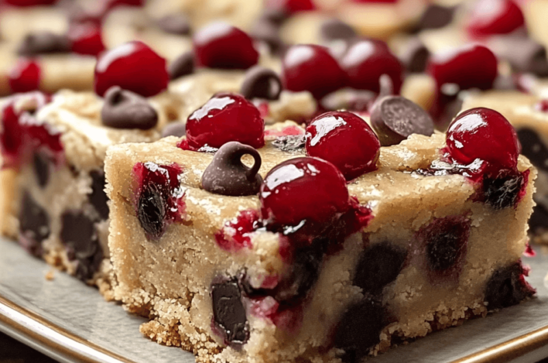 How to Make Chocolate Chip Maraschino Cherry Shortbread Bars at Home