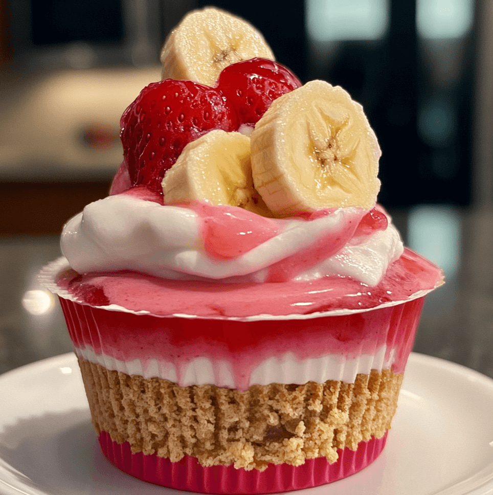 Creamy Strawberry Banana Pudding Cheesecake Cups You’ll Love