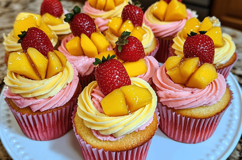 Indulge in These Strawberry Mango Cupcakes – Easy and Delicious