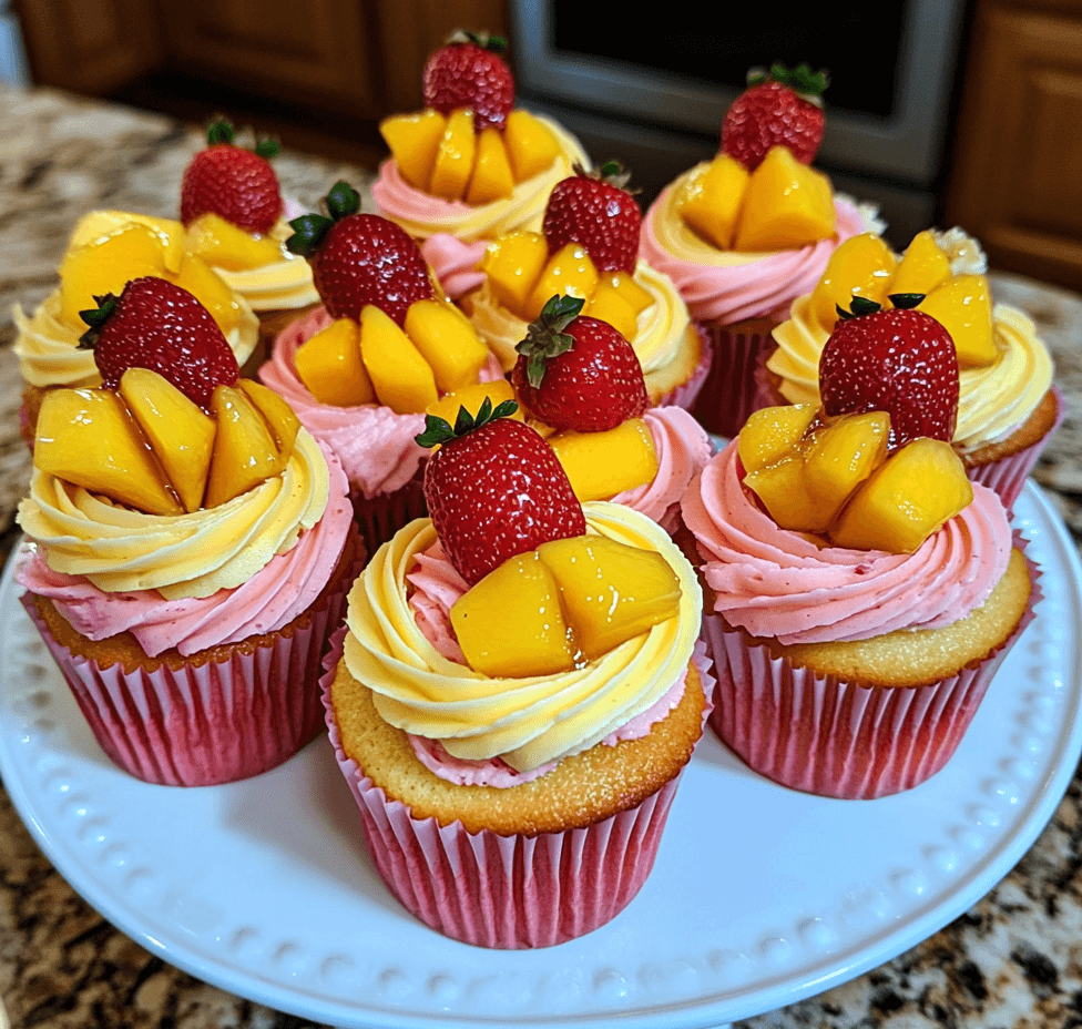 Indulge in These Strawberry Mango Cupcakes – Easy and Delicious