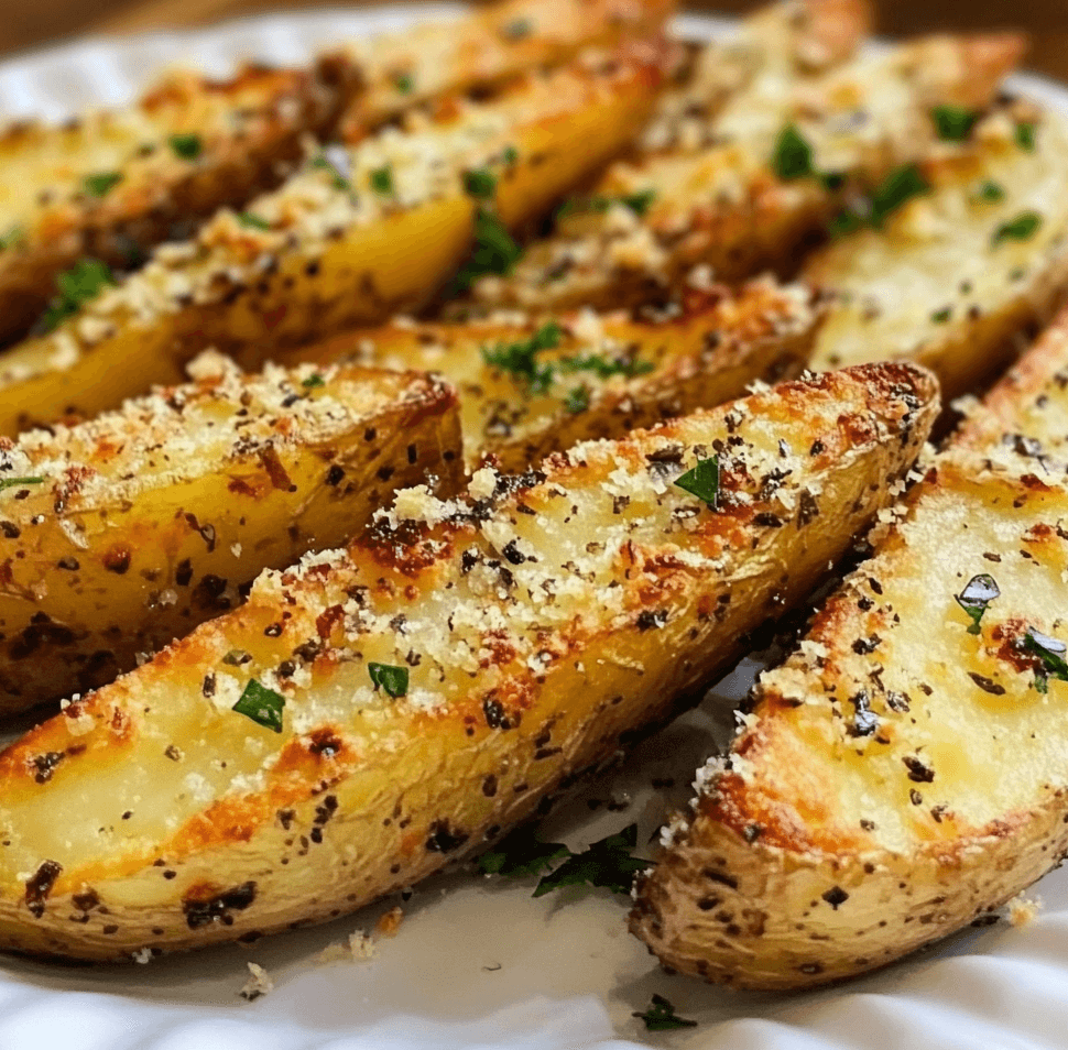 Homemade Baked Garlic Parmesan Potato Wedges – Better Than Fries