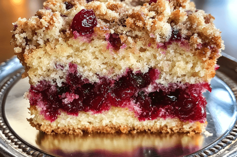 Easy Tangy Cranberry Streusel Coffee Cake