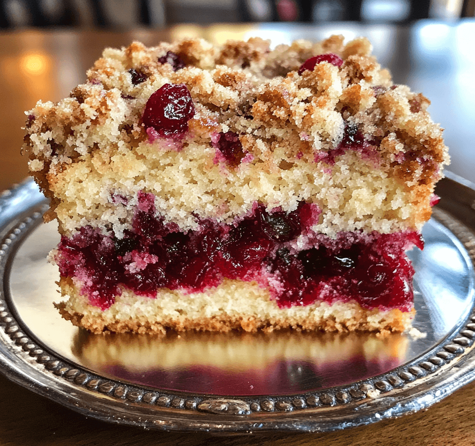 Easy Tangy Cranberry Streusel Coffee Cake