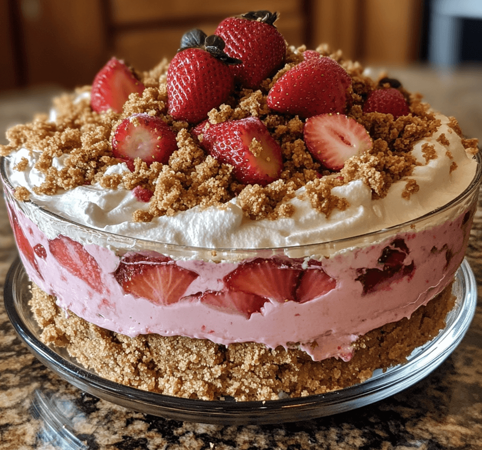 No-Bake Strawberry Crunch Cake: A Sweet and Easy Dessert