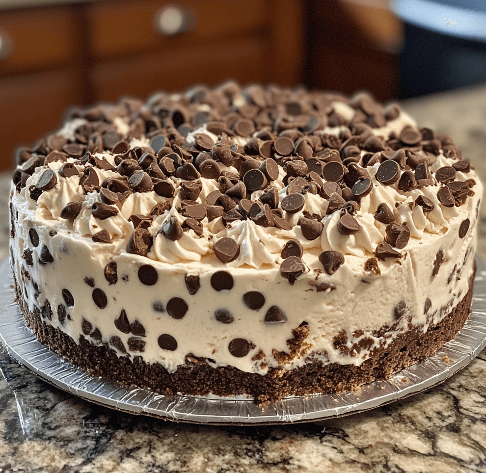 Indulge in the Ultimate Chocolate Chip Ice Cream Cake
