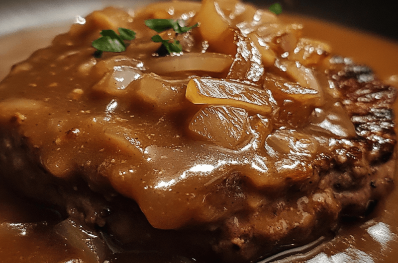 Smothered Hamburger Steak with Rich Onion Gravy
