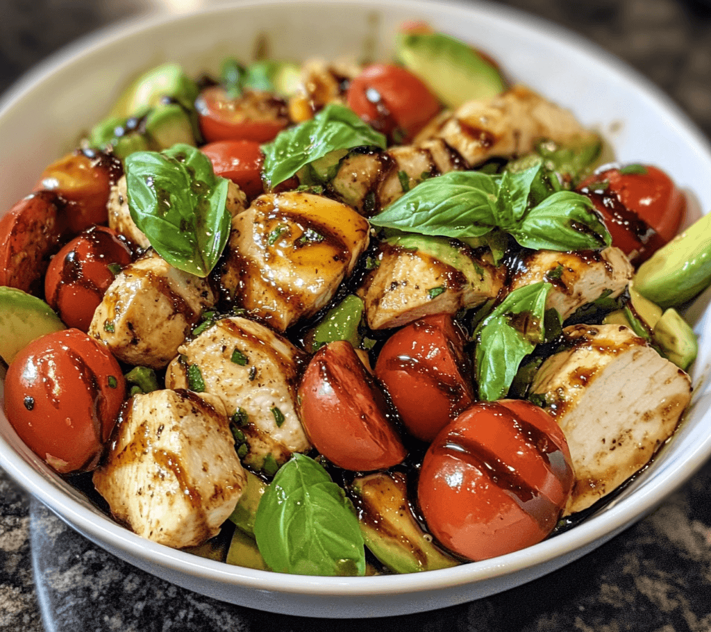 Balsamic Chicken Avocado Caprese Salad: A Flavorful and Nutrient-Packed Meal