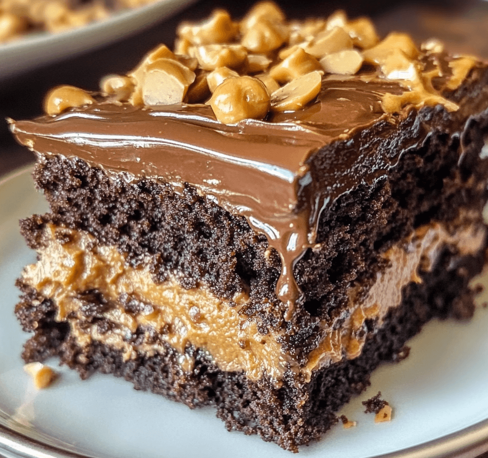 Indulge in the Richness of Gooey Chocolate Peanut Butter Cake