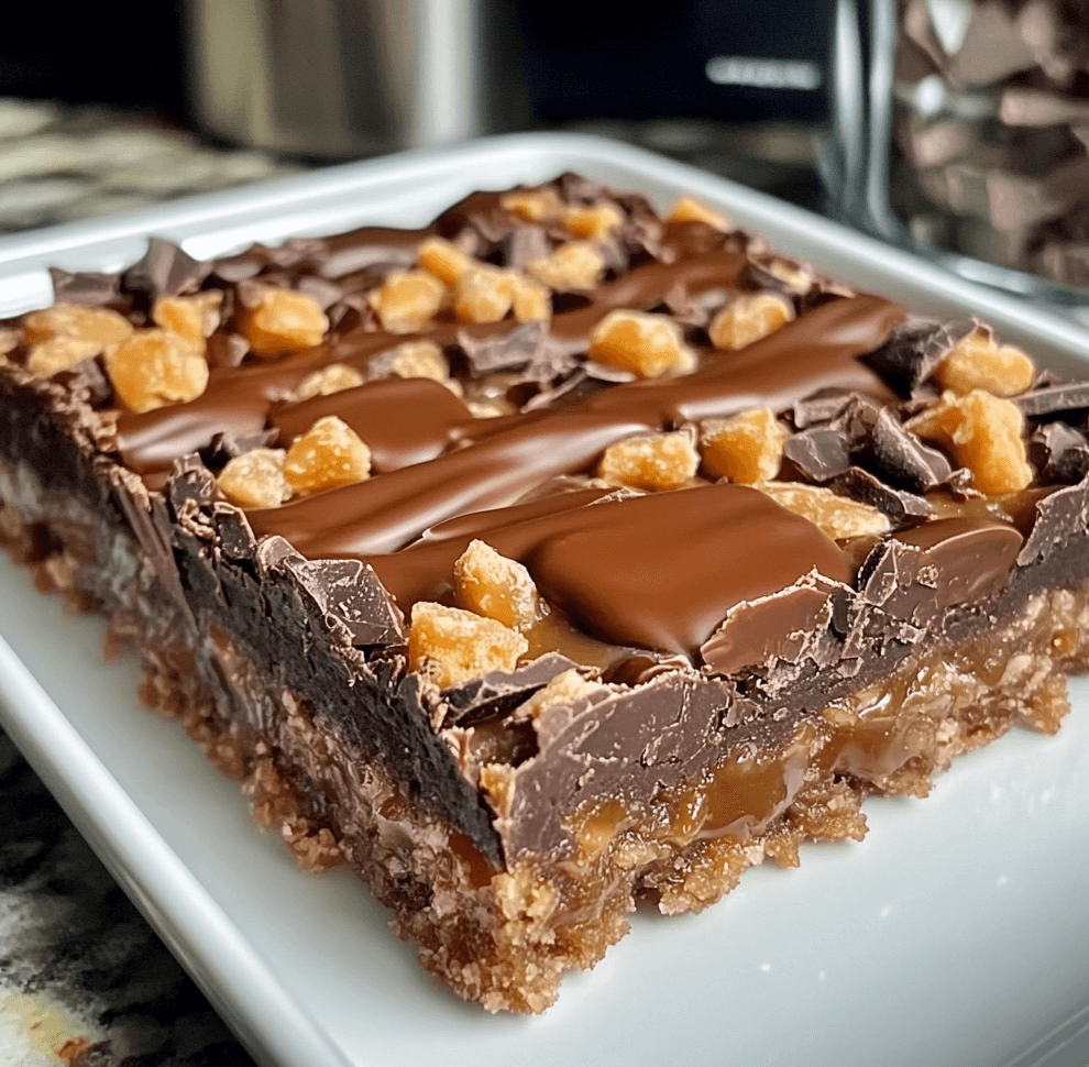 How to Make Caramel Chocolate Crunch Bars