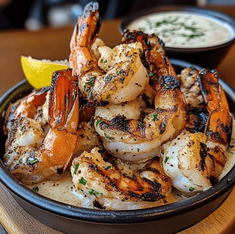 Easy Spicy Garlic Parmesan Grilled Shrimp with Lemon-Herb Aioli