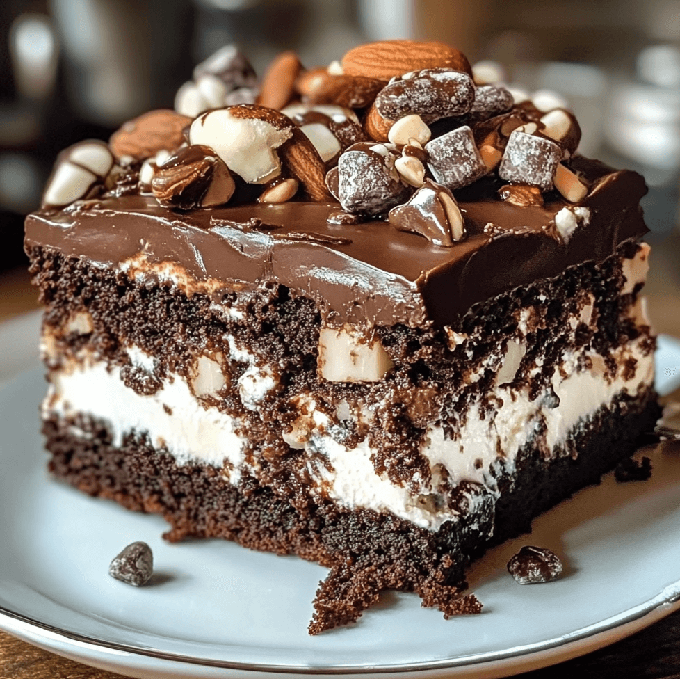 Homemade Irresistible Rocky Road Brownie Cake: Simple, Rich, and Indulgent