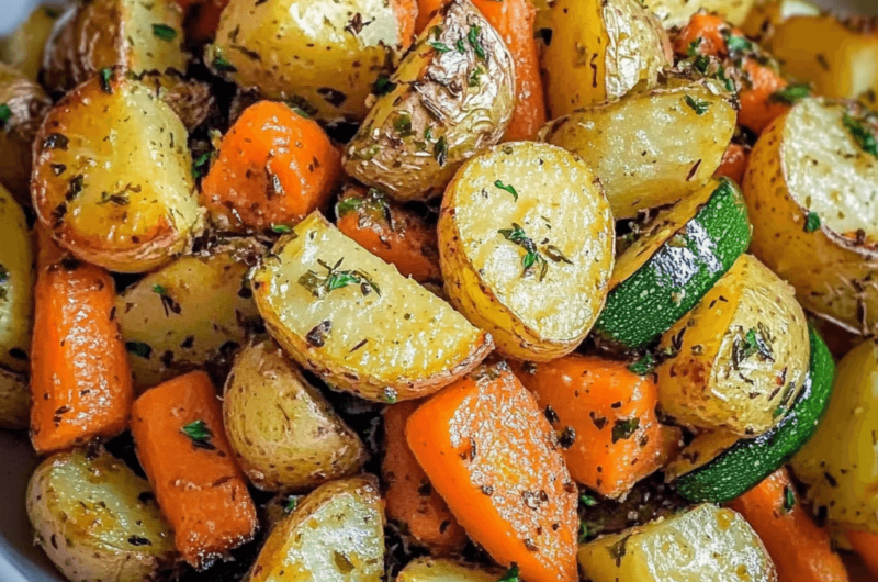 How to Make Garlic Herb Roasted Potatoes, Carrots, and Zucchini