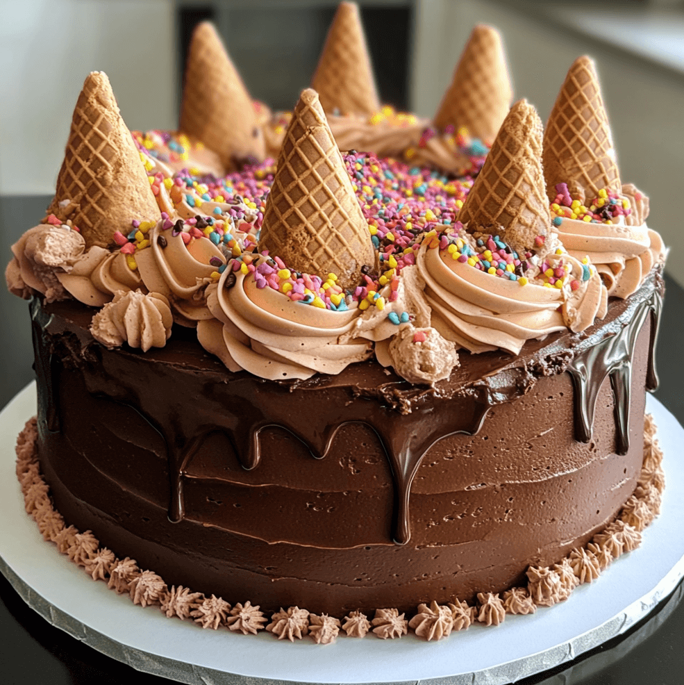 How to Make a Chocolate Cake Decorated With Realistic Ice Cream Cones