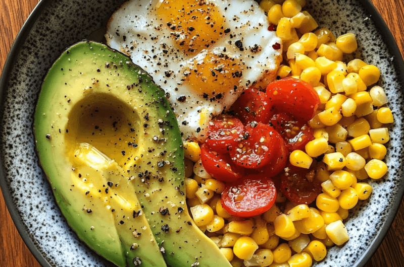 How to Make an Avocado & Corn Breakfast Plate