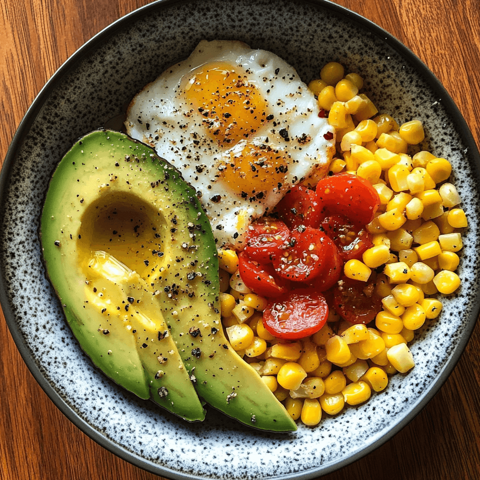 How to Make an Avocado & Corn Breakfast Plate