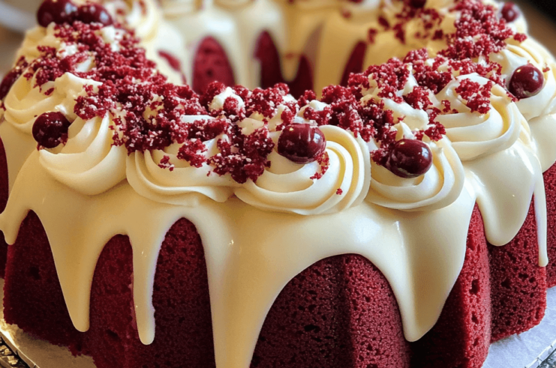 How to Make a Layered Red Velvet Cheesecake Bundt Cake That Wows