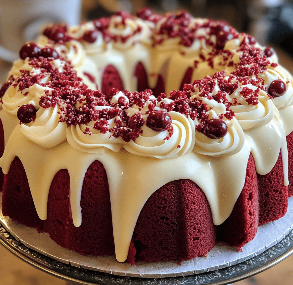 How to Make a Layered Red Velvet Cheesecake Bundt Cake That Wows
