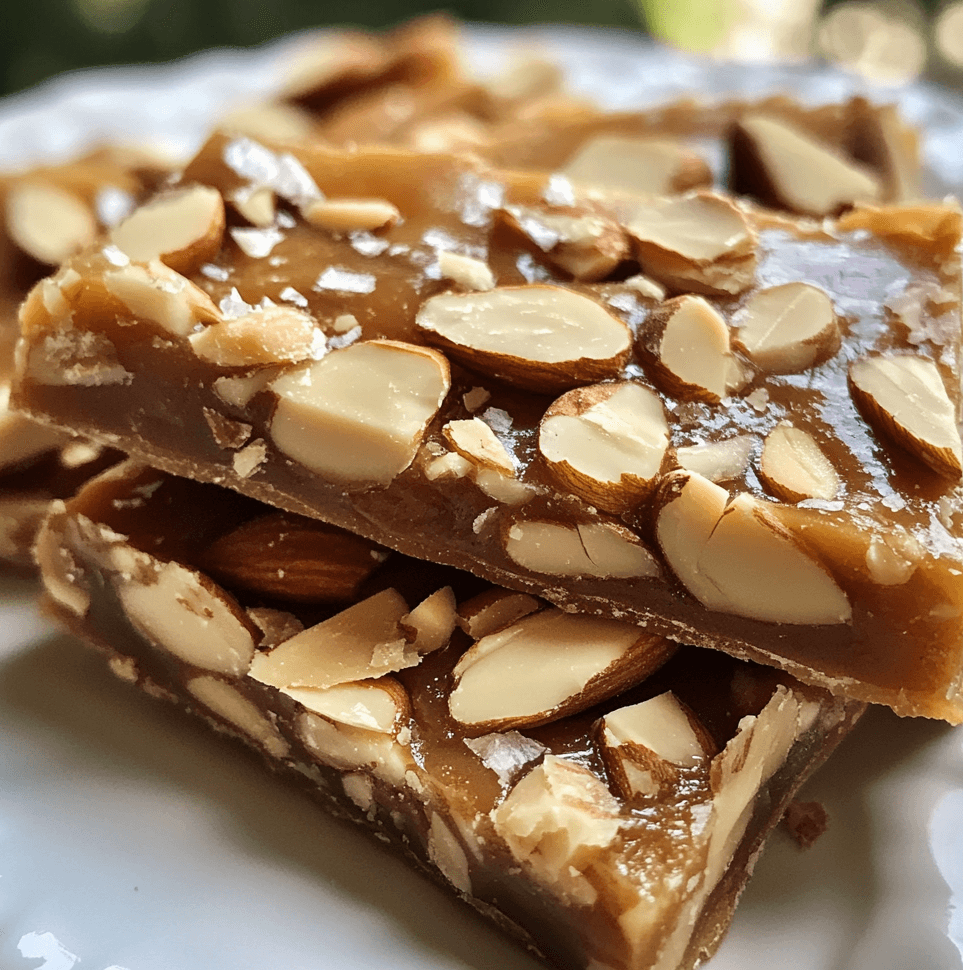 Easy Toffee with Sliced Almonds Recipe for Holiday Gifting