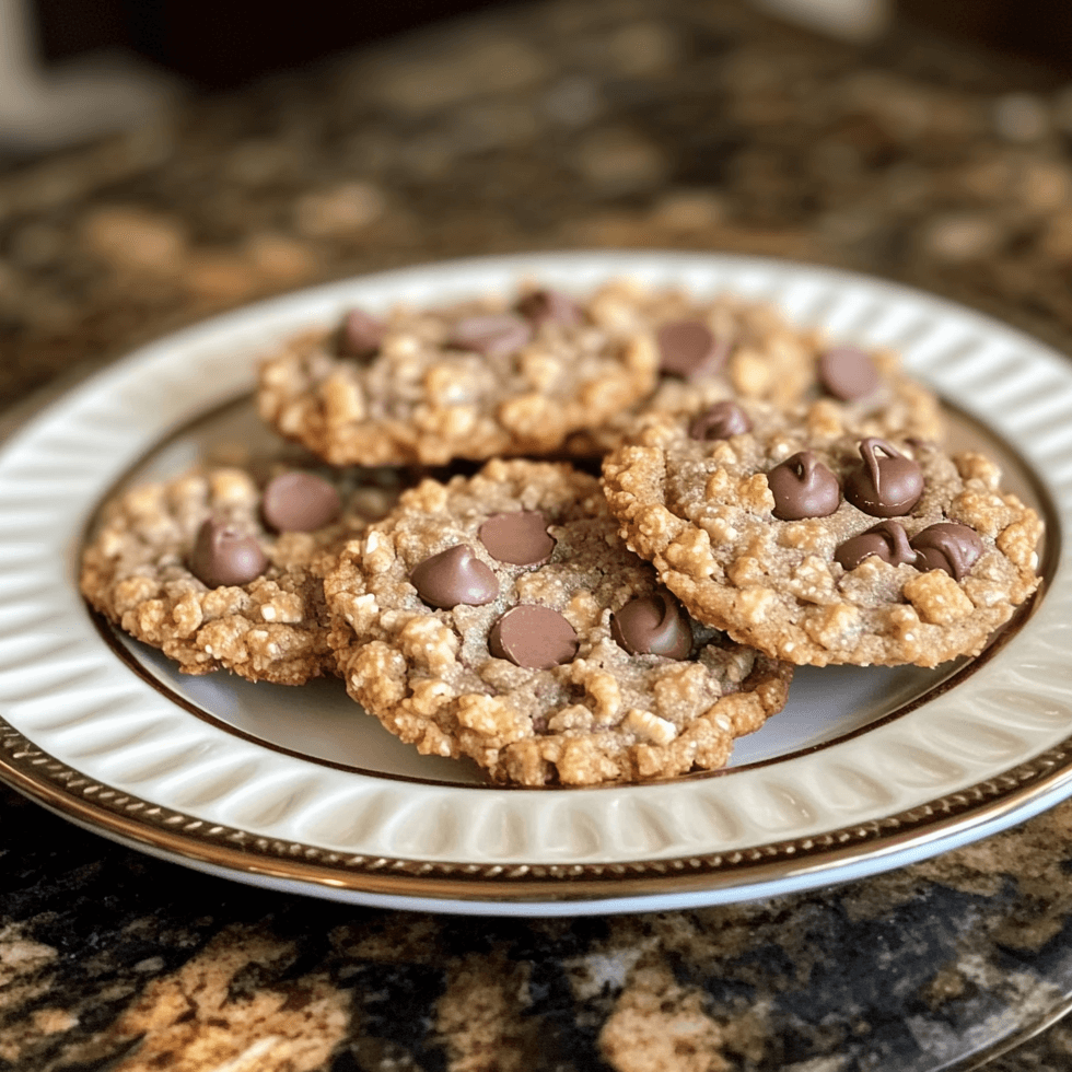 Quick and Easy Crispy Oatmeal Chocolate Chip Cookies with Krispies