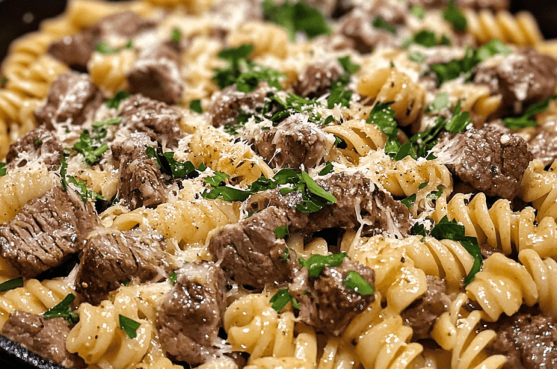 Homemade Beef & Rotini in Garlic Parmesan Sauce: Simple and Satisfying