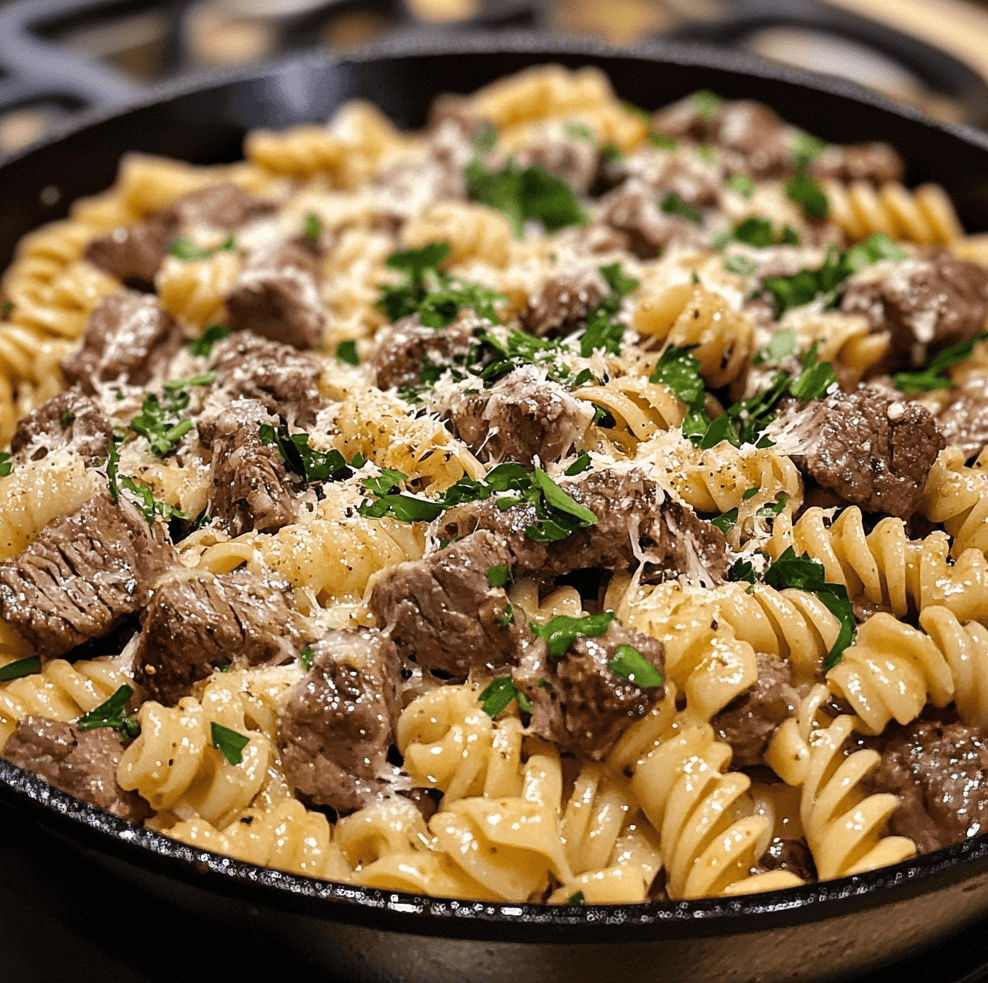 Homemade Beef & Rotini in Garlic Parmesan Sauce: Simple and Satisfying