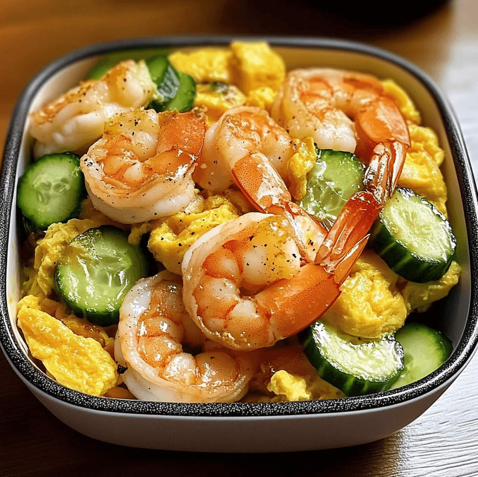 Easy Stir-Fry with Shrimp, Eggs, and Cucumber Recipe for Busy Weeknights