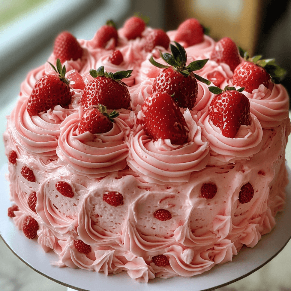 How to Make Strawberry Honeybun Cake with Strawberry Cream Icing