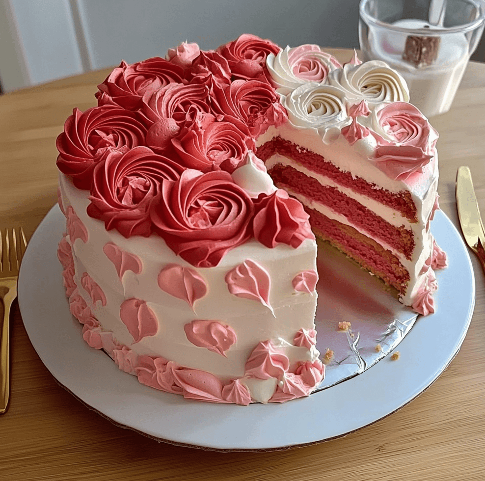 How to Make a Beautiful Rose Cake