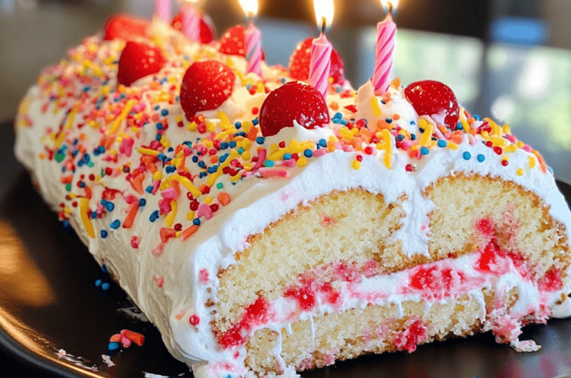 The Best Strawberry Birthday Cake Roll You’ll Ever Bake