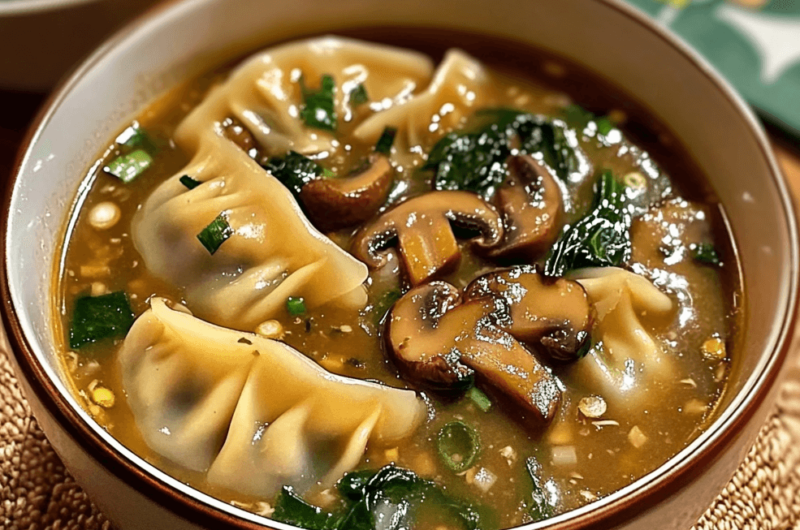 How to Make Potsticker Soup with Mushrooms & Bok Choy