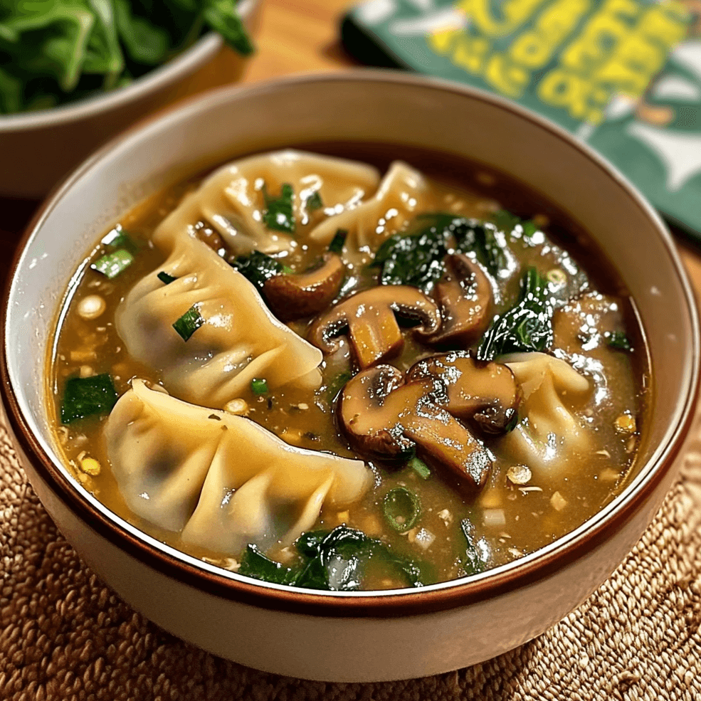 How to Make Potsticker Soup with Mushrooms & Bok Choy