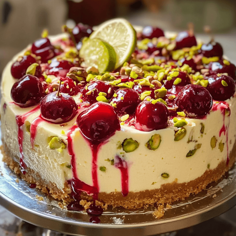 How to Make Luscious Lemon-Lime Cherry Pistachio Cheesecake