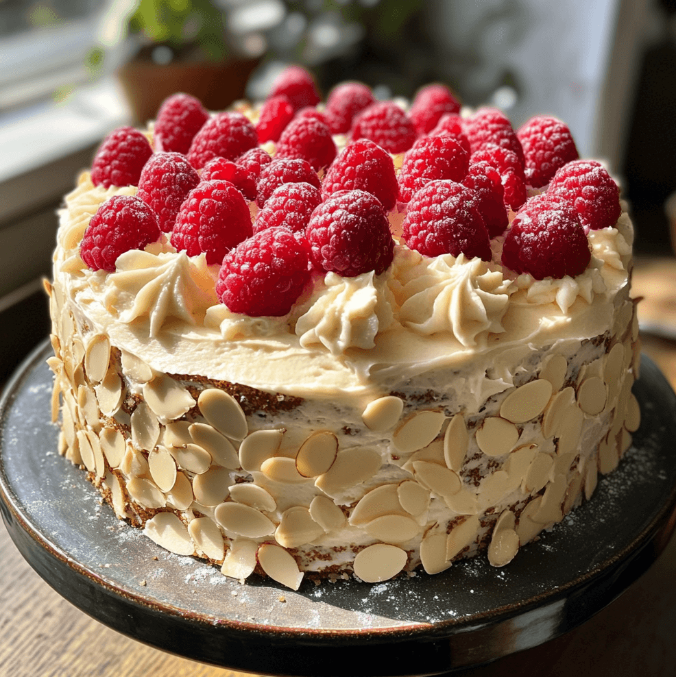 How to Make Almond Raspberry Cake with White Chocolate Amaretto Buttercream