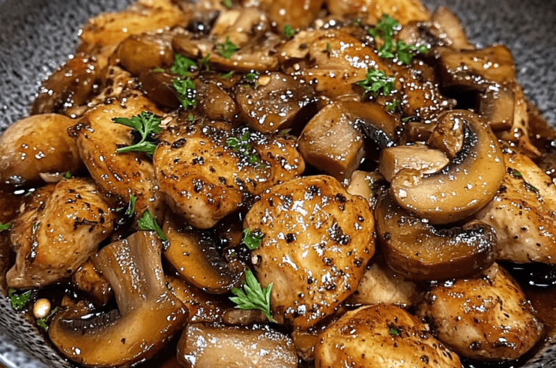 Quick and Delicious Black Pepper Chicken with Mushrooms Recipe