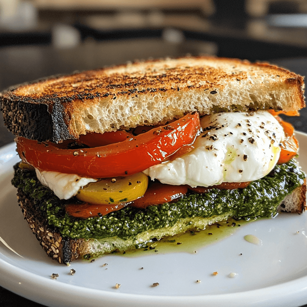 How to Make a Pesto, Burrata & Roasted Vegetable Sandwich