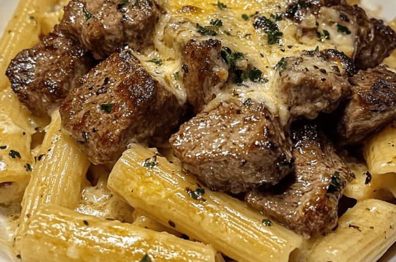 How to Make Garlic Butter Steak Tips with Cheesy Rigatoni 