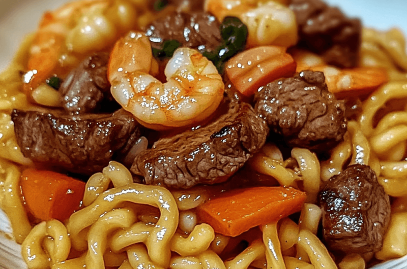 Homemade Steak & Shrimp Noodles - Better Than Takeout
