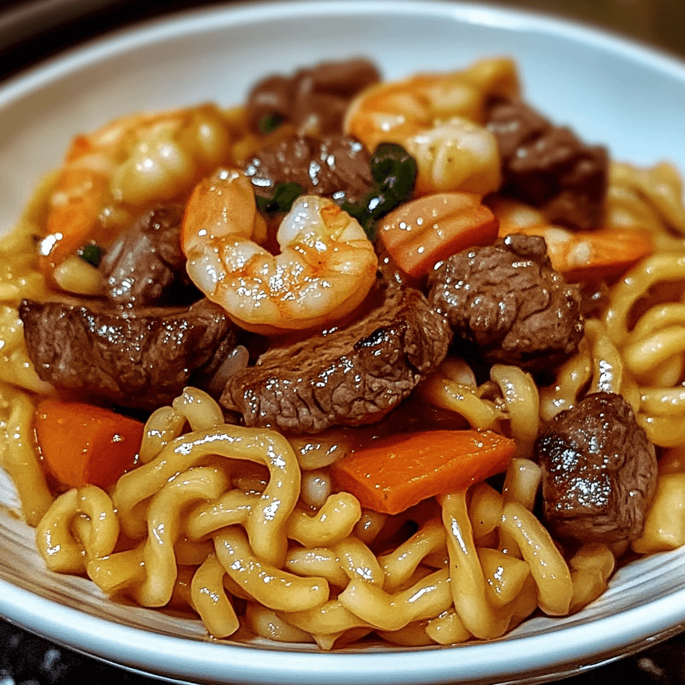 Homemade Steak & Shrimp Noodles – Better Than Takeout
