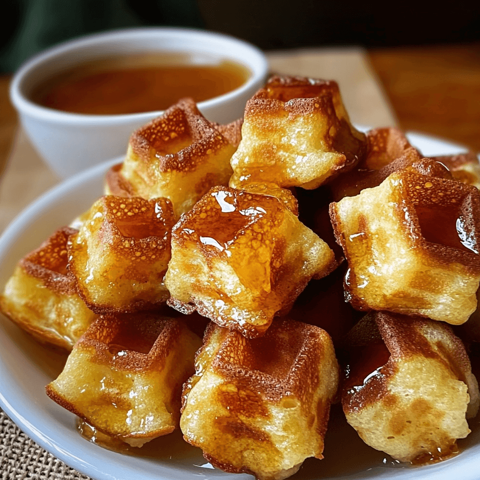 How to Make Irresistible Cornbread Waffle Bites with Honey Butter Syrup