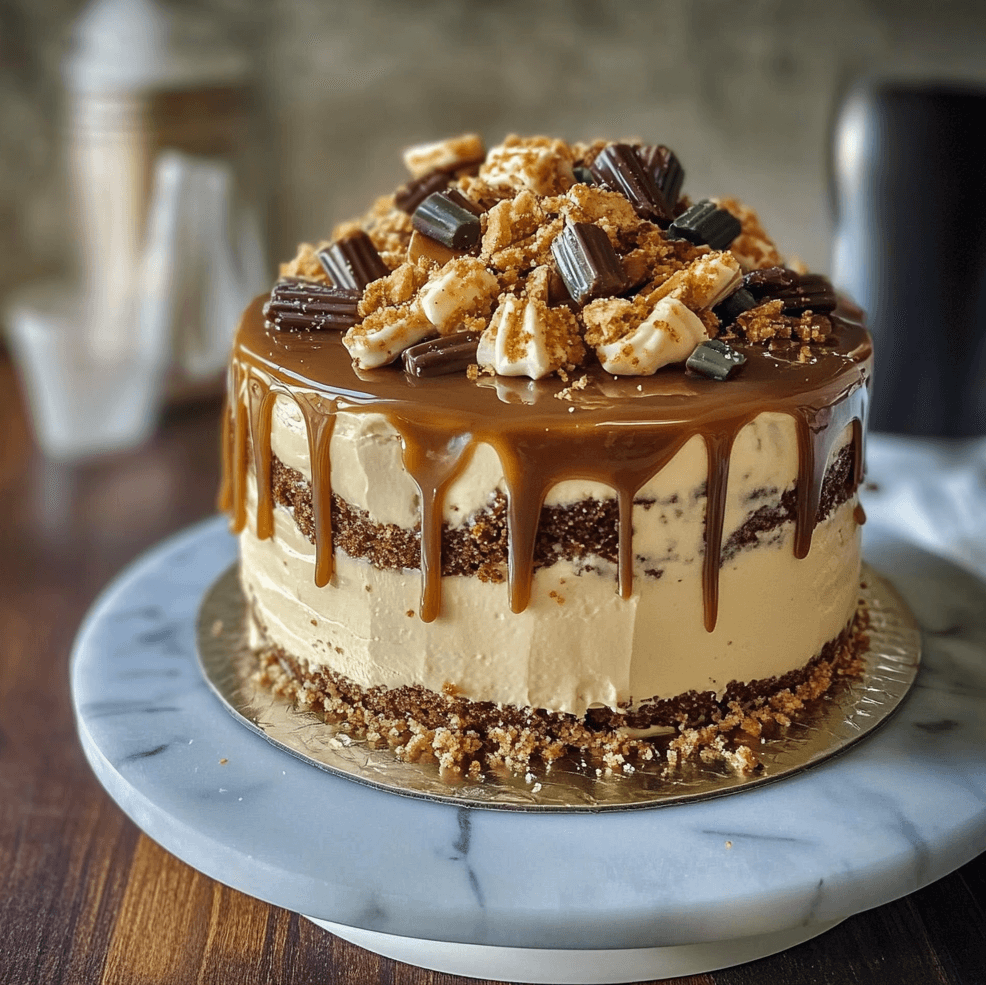 Quick and Delicious Caramel Peppermint Crisp Cake for Festive Gatherings