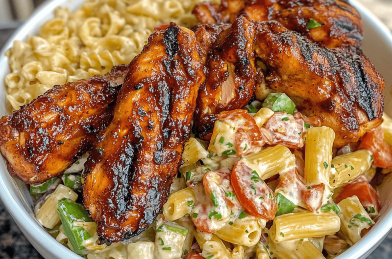 Homemade BBQ Chicken with Pasta Salad: Simple, Fresh, and Irresistible