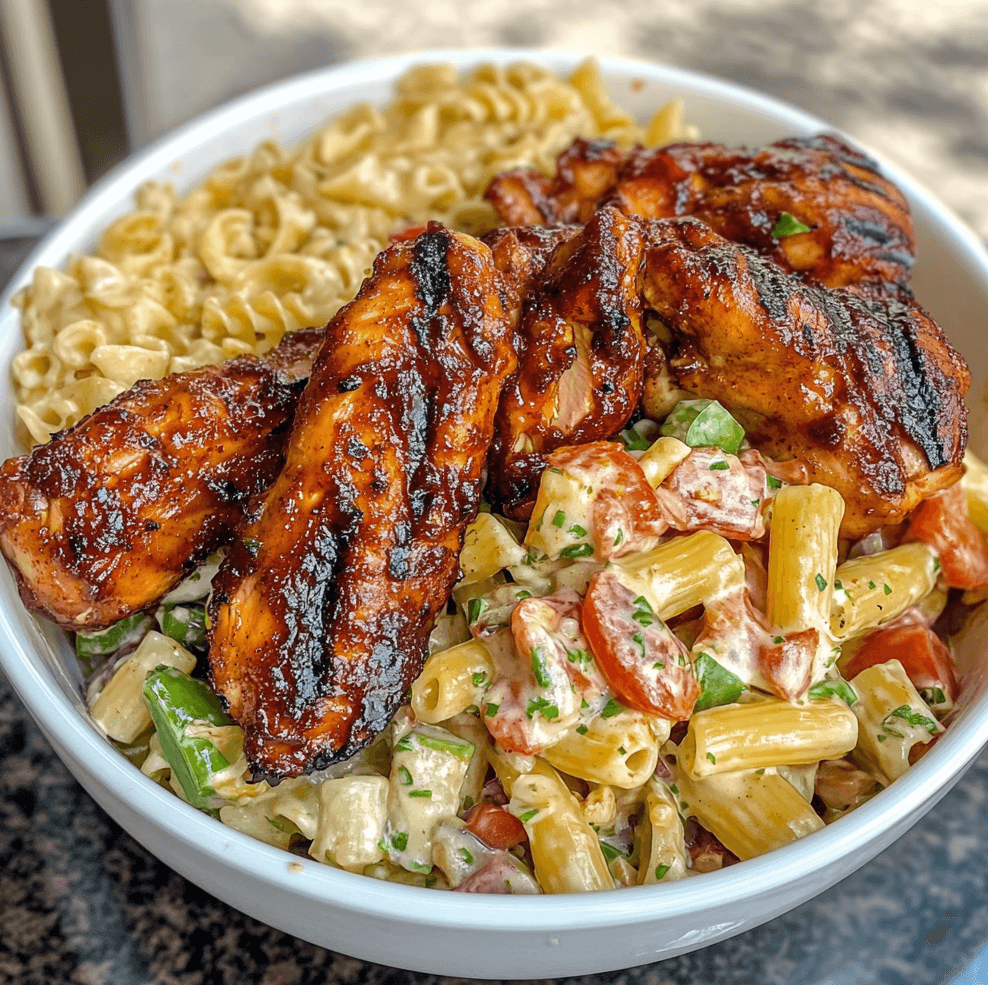 Homemade BBQ Chicken with Pasta Salad: Simple, Fresh, and Irresistible